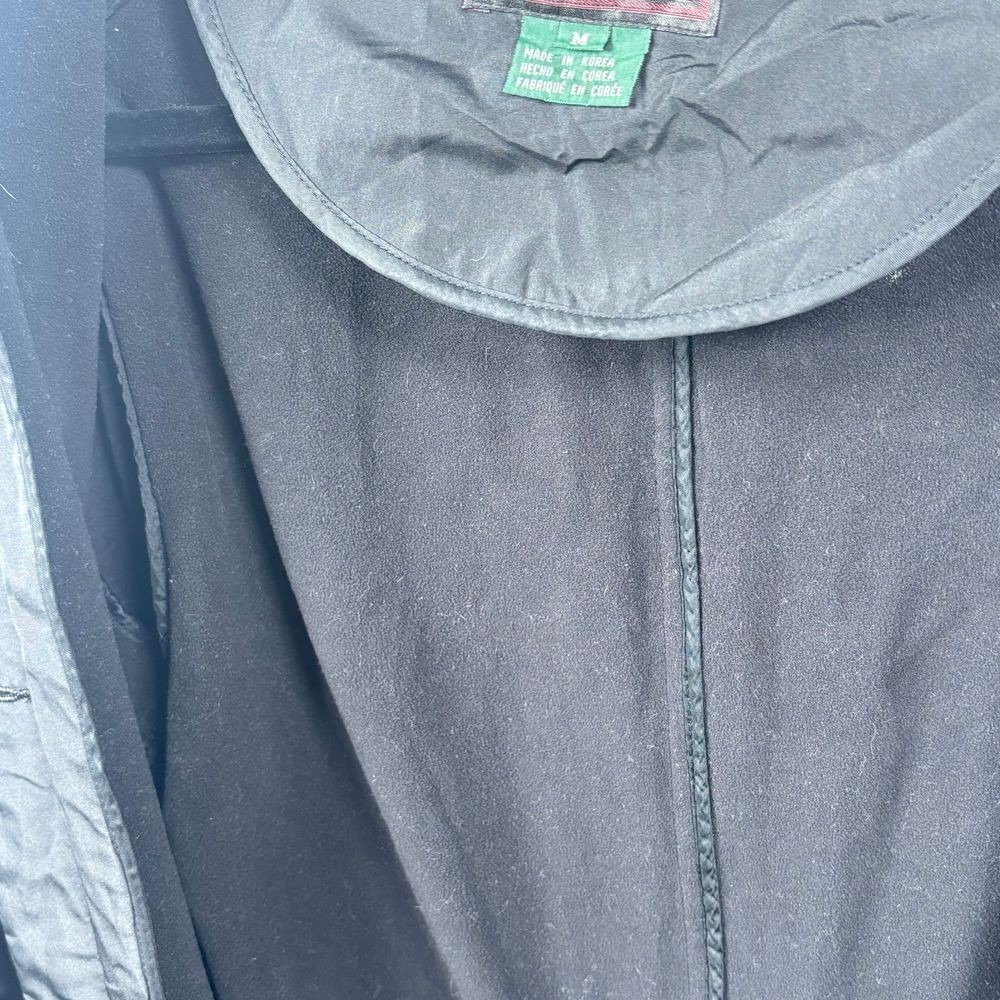 VTG Lauren Ralph Lauren Rain Jacket Black Trench‎ Coat Womens M Fleece Lined - Picture 9 of 10